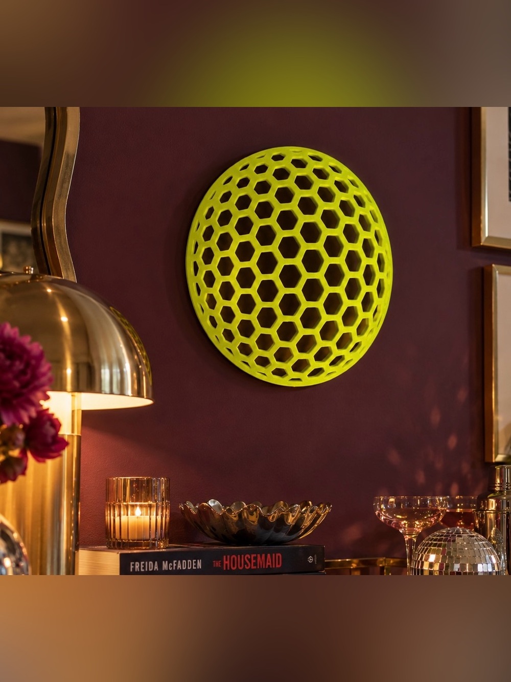 Original Neon Honeycomb Wall Art | Dopamine Disco Decor